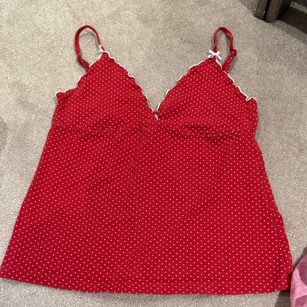 Brandy Melville red polka dot top